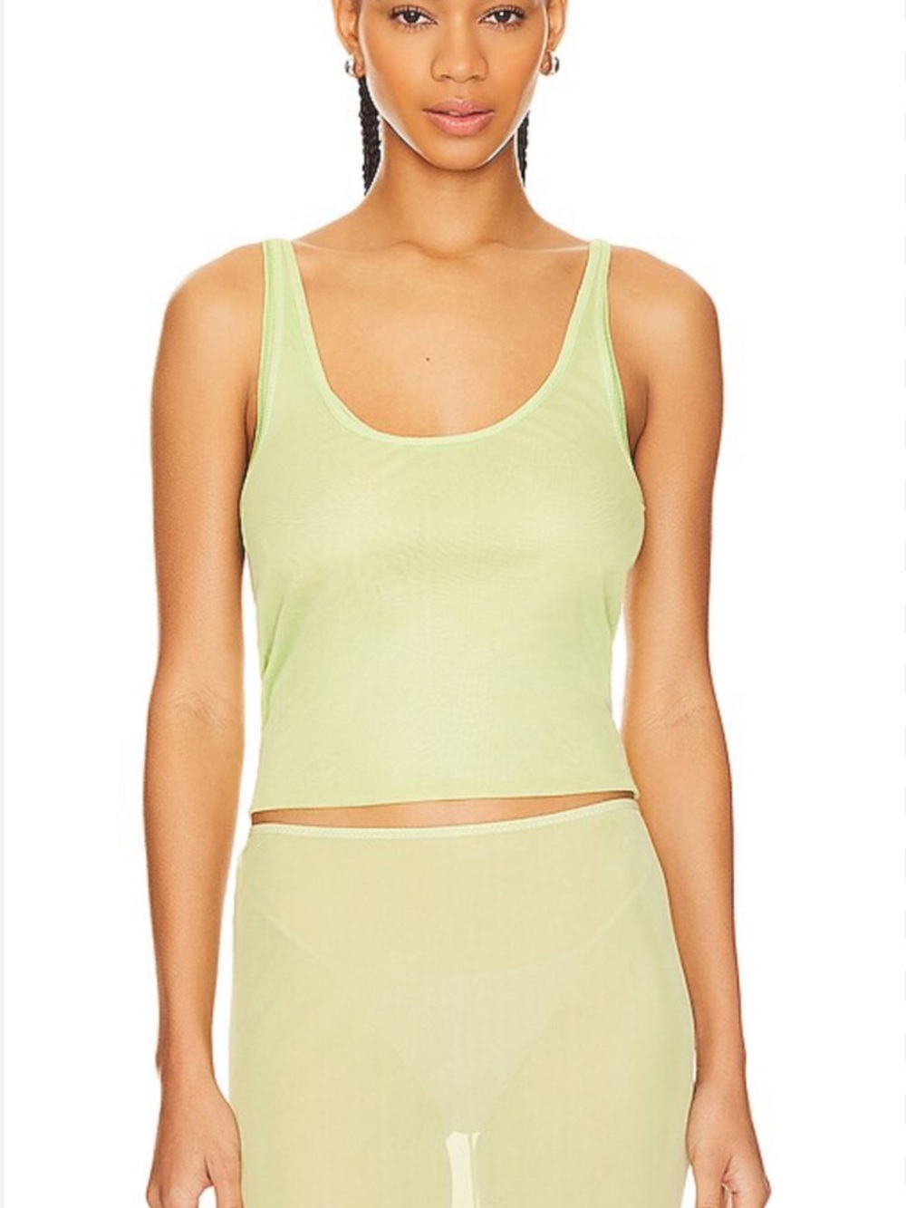 GRLFRND Light Lime Green Scoop Tank Top